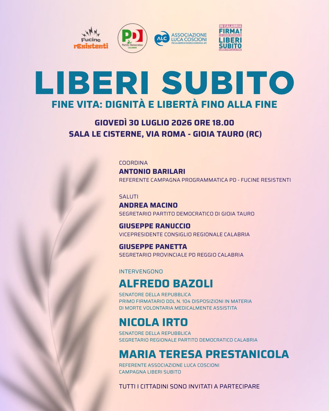 Fine vita: libertà e dignità fino alla fine